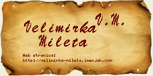 Velimirka Mileta vizit kartica